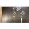 Image 3 : CRYSTAL FLUSH MOUNT CHROME FINISH. APPROX 24"D WITH CRYSTAL PENDANTS. APPROX 40" H.
