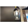 Image 1 : ONE LIGHT PENDANT CHROME APPROX 12" D X 22"H ADJUSTABLE HEIGHT. NOTE THIS WAS DIFFICULT TO