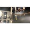 Image 3 : LENTE 4 LIGHT FOYER PENDANT BRUSHED NICKEL AND WALNUT WOODGRAIN. APPROX 23"W X 24" FIXTURE.