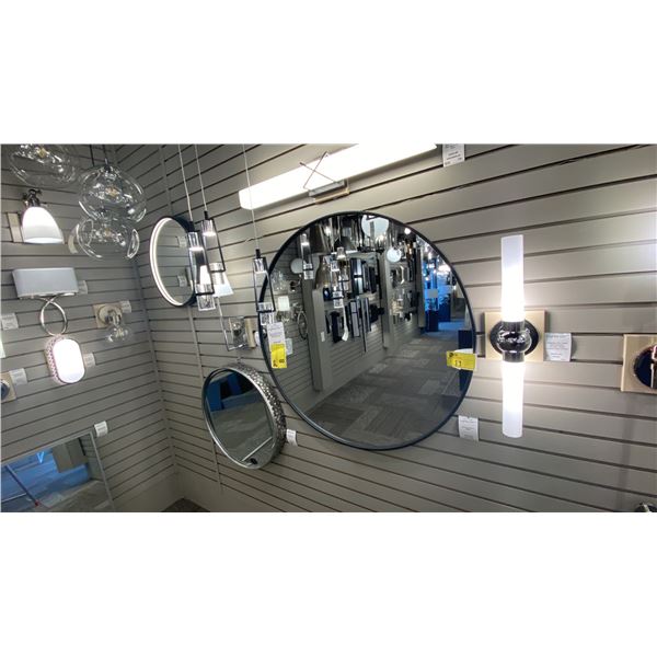 ETERNITY BLACK FRAME MIRROR. 39"D. RETAIL $379