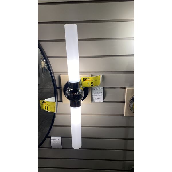 DAPHNE 2 LIGHT WALL SCONCE CHROME AND WHITE FROSTED GLASS 24"H