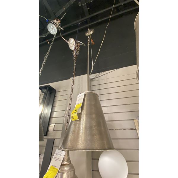 ARI 1 LIGHT PENDANT ETCHED NICKEL METAL SHADE