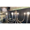 Image 2 : ODENSA 8 LIGHT CHANDELIER POLISHED NICKEL, ADJUSTABLE HEIGHT APPROX 48" X 23" X UP TO 62" HIGH