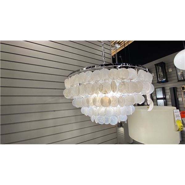 SELENE 4 LIGHT PENDANT CHROME AND WHITE 20"D