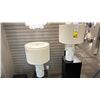 Image 1 : PAIR OF DOTTIE TABLE LAMPS. BURNISHED BRASS AND WHITE LINEN SHADES. RETAIL $1850