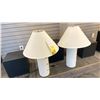 Image 1 : PAIR OF BOND 1 LIGHT TABLE LAMPS. PATINA BRASS