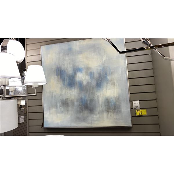 FOGGY 37" X 37" OIL ON CANVAS SILVER FRAME