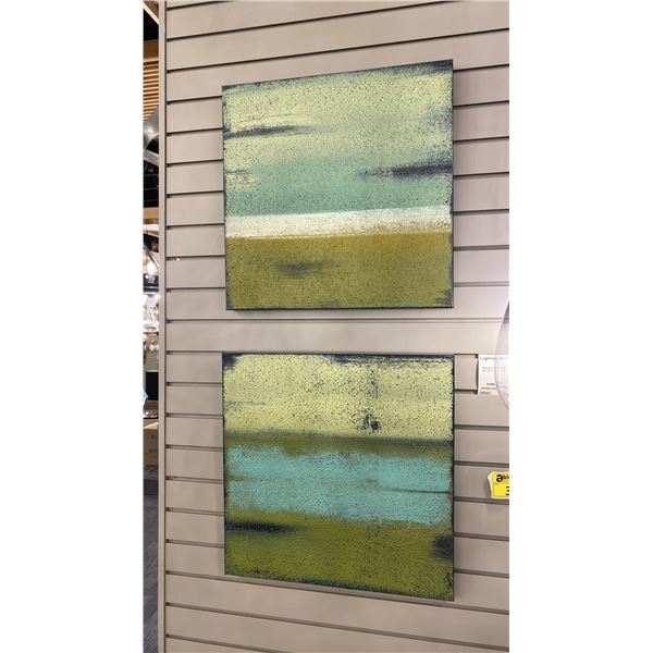 ALONG THE PATH SET OF TWO 20" X 20" OIL ON CANVAS