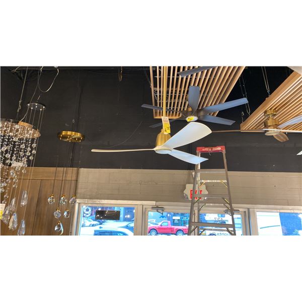 KUTE 52 BRUSHED SATIN WITH WHITE GLAZE REMOTE CONTROL FAN