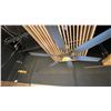 Image 1 : 60" FAN WITH LIGHT. DARK WOOD GRAIN BLADES  BRUSHED BRASS FINISH WITH WIRED REMOTE