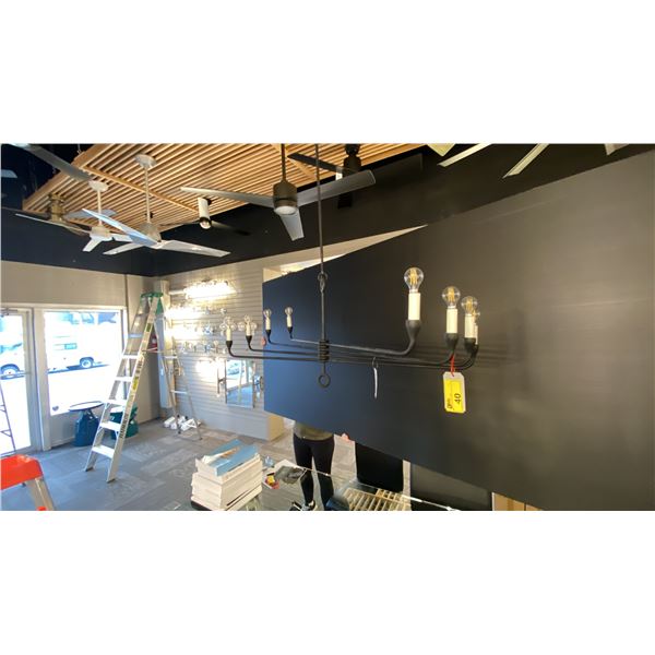 ORSON 8 LIGHT BLACK IRON CHANDELIER. 48". ADJUSTABLE HEIGHT RETAIL $2700