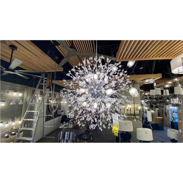 SOLUS 12 LIGHT PENDANT. CHROME