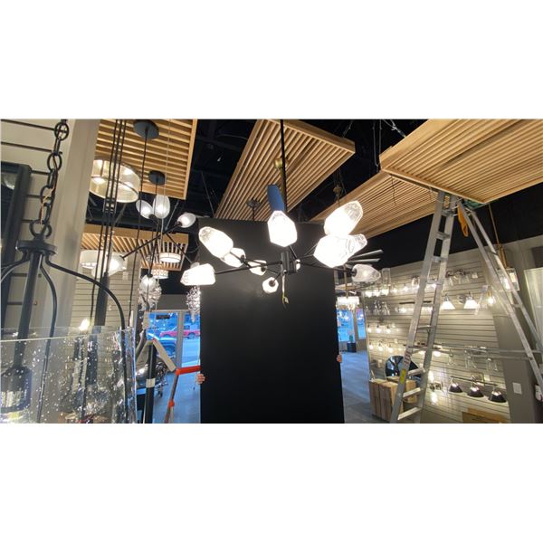 BETHEL 12 LIGHT CHANDELIER. APPROX 41" ACROSS. ADJUSTABLE HEIGHT