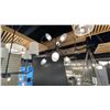 Image 1 : ALBERTON 6 LIGHT CHANDELIER. BLACK BRASS, GLASS. APPROX 3' X 3'. ADJUSTABLE HEIGHT