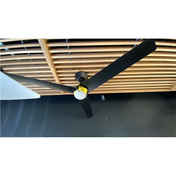 54" MATTE BLACK CEILING FAN. SMART FAN