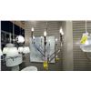 Image 1 : ARCHIE 8 LIGHT CHANDELIER. POLISHED NICKEL. APPROX 25" DIAMETER