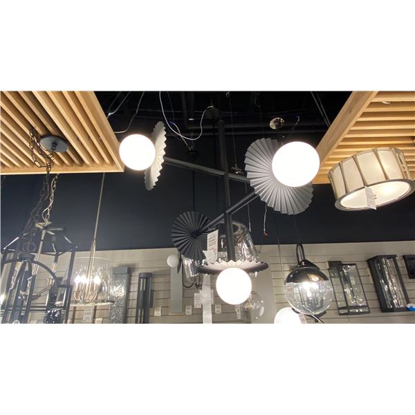 PEYTON 5 LIGHT CHANDELIER. BLACK METAL