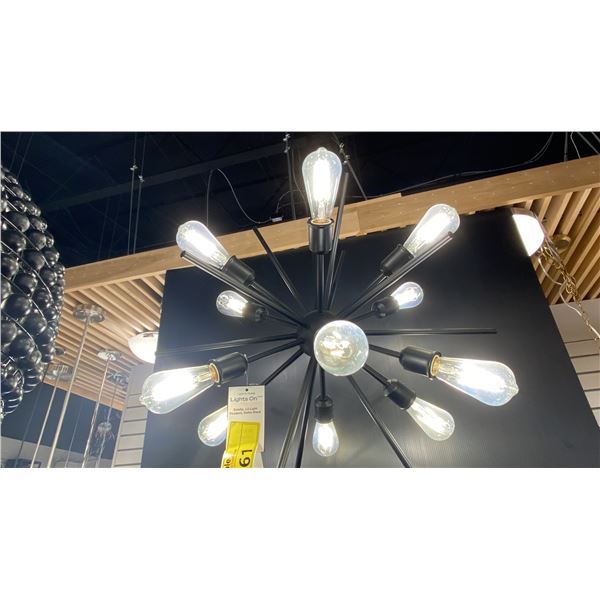 ESTELLE 12 LIGHT PENDANT. MATTE BLACK. APPROX 29" DIAMETER