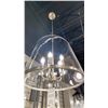 Image 3 : ARTIS 5 LIGHT PENDANT. BRUSHED NICKEL CLEAR GLASS. APPROX 17" DIAMETER
