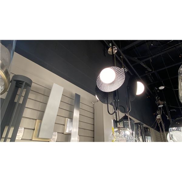 MIERKA 3 LIGHT CHANDELIER. BLACK METAL. APPROX 16" DIAMETER