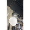 Image 2 : 2 X 10" WIDE OPAL GLASS CHROME ADJUSTABLE PENDANT. 1X40WT