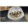 Image 2 : GLACIER, 10 LIGHT CHANDELIER. MODERN GOLD, CLEAR GLASS. 26" DIAMETER