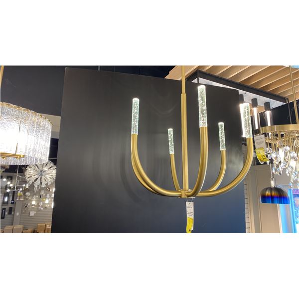 PRESTO!, LED CEILING MOUNT, AGED BRASS, CLEAR GLASS. 24" DIAMETER