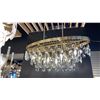 Image 1 : LIVORNO 8 LIGHT LINEAR CHANDELIER. NOBLE BRASS. 37"L X 15"W