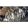 Image 2 : LIVORNO 8 LIGHT LINEAR CHANDELIER. NOBLE BRASS. 37"L X 15"W