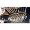 Image 4 : LIVORNO 8 LIGHT LINEAR CHANDELIER. NOBLE BRASS. 37"L X 15"W