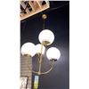 Image 2 : CARRIE, 4 LIGHT CHANDELIER. AGED BRASS, MATTE WHITE GLASS. 30" X 30"
