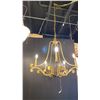Image 2 : LOMBARD, 5 LIGHT CHANDELIER. NOBLE BRASS. 27" DIAMETER