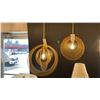 Image 1 : 2 DOREL ONE LIGHT PENDANT LIGHTS. RENAISSANCE GOLD. 20" AND 14" DIAMETERS. RETAIL $1170