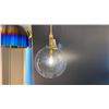 Image 1 : GABLE 2 PENDANT LIGHT. HAND RUBBED ANTIQUE BRASS, CLEAR GLASS. 16" GLOBE.