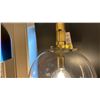 Image 3 : GABLE 2 PENDANT LIGHT. HAND RUBBED ANTIQUE BRASS, CLEAR GLASS. 16" GLOBE.