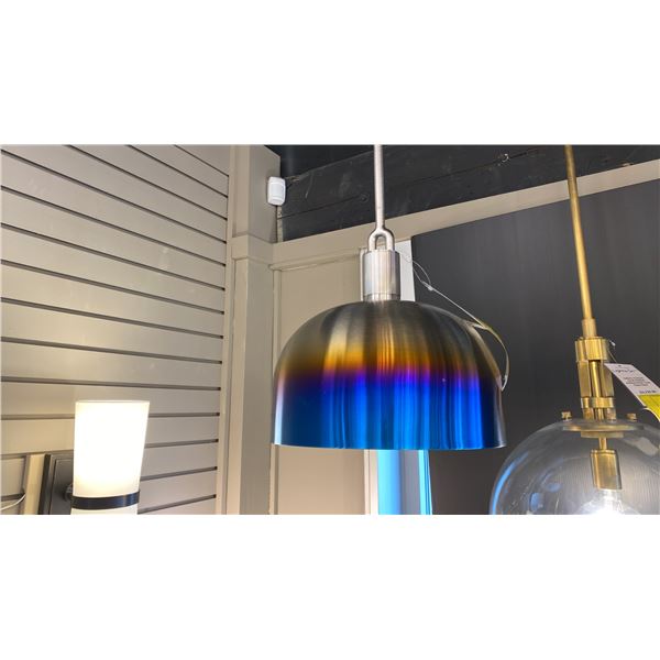 FORKED PENDANT LIGHT. STEEL, UFS-36747. 13" DIAMETER