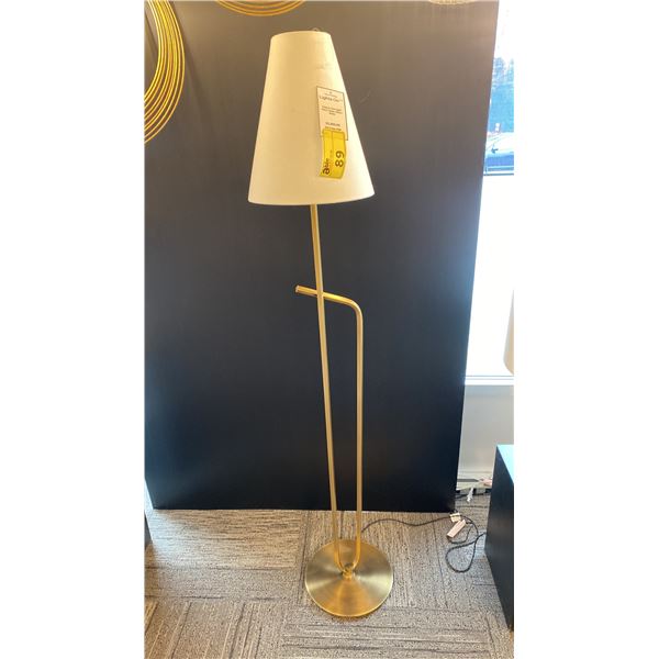 PEARCE SINGLE LIGHT FLOOR LAMP. PATINA BRASS
