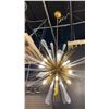 Image 3 : BIG BANG. 12 LIGHT PENDANT. BLOWN GLASS, ANTIQUE BRASS. 36" DIAMETER