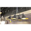 Image 1 : CULPEPPER BLACK RECTANGULAR CHANDELIER. 6 LIGHT. FRENCH BLACK/CONTEMPORARY GOLD LEAF. 48" LONG.