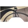 Image 3 : OLANCHA SINGLE LIGHT PENDANT. BLACK IRON, OPAL SHINY GLASS. 34"X27". RETAIL $2700