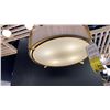 Image 2 : QUEBEC 4 LIGHT CHANDELIER. GOLD LEAF, BLEACHED GLASS, NATURAL. 22" DIAMETER. RETAIL $2610
