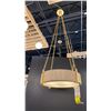 Image 4 : QUEBEC 4 LIGHT CHANDELIER. GOLD LEAF, BLEACHED GLASS, NATURAL. 22" DIAMETER. RETAIL $2610