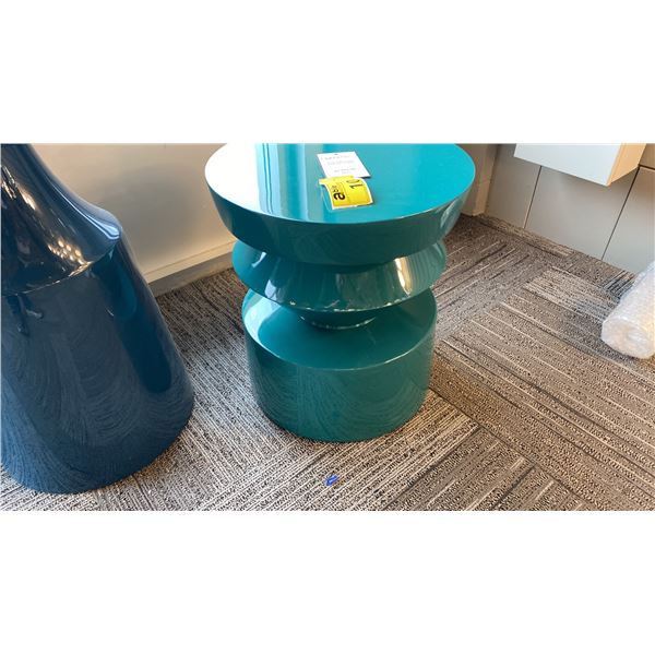 UMA SIDE TABLE. PEACOCK LACQUER. RETAIL $1500