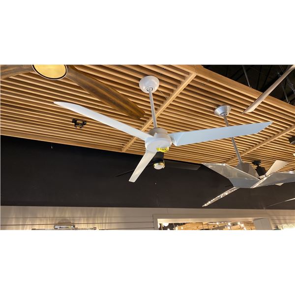 62" MATTE WHITE CEILING FAN WITH REMOTE. SMART FAN