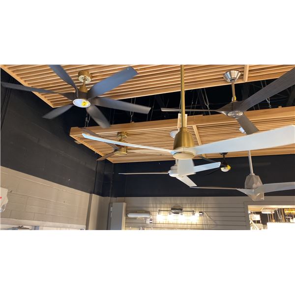 KUTE 52 CEILING FAN. SATIN BRONZE FINISH, WHITE MATTE BLADES, REMOTE. IN BOX