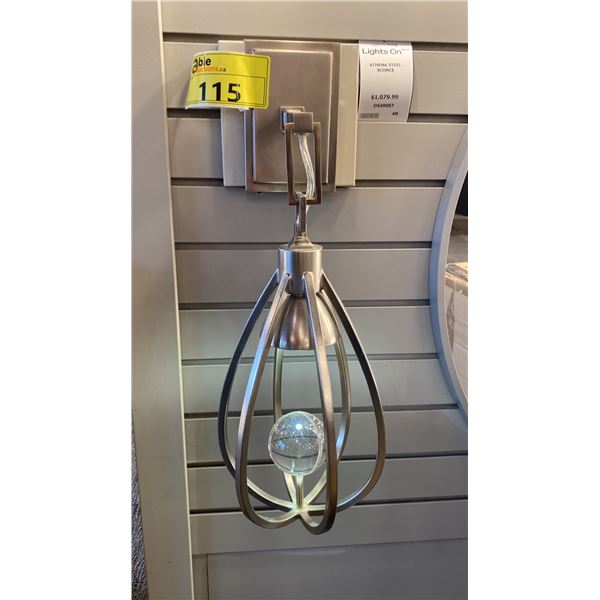 ATHENA STEEL SCONCE RETAIL $1080