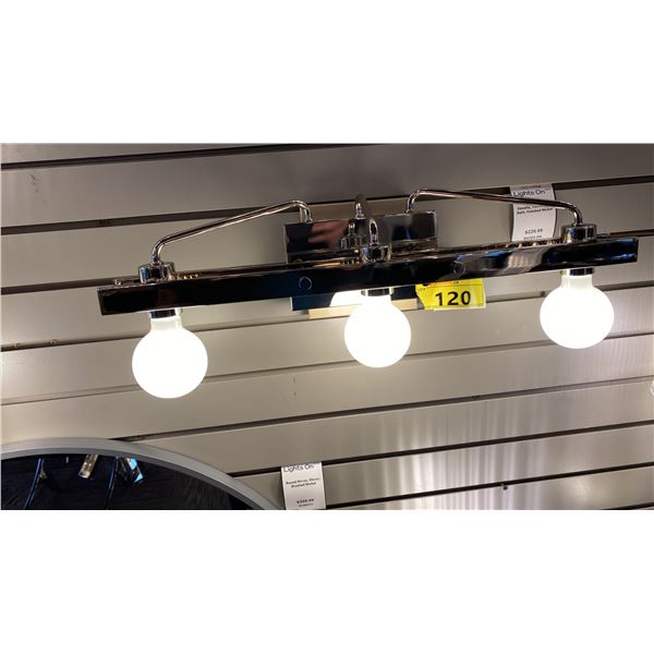 RAVELLA 3 LIGHT BATHROOM FIXTURE. POLISHED NICKEL. 24"