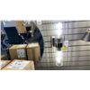 Image 1 : PAIR OF GENEVA 2 LIGHT WALL SCONCE. POLISHED NICKEL, CLEAR GLASS. RETAIL $1100