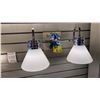 Image 1 : FARUM 2 LIGHT BATHROOM. CHROME AND OPAL GLASS. 20"W