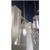 Image 1 : EVERLY SINGLE LIGHT PENDANT. NATURAL BRASS, CLEAR SEEDED GLASS. 14"W